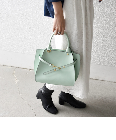 《一部追加予約》SHIPS any: ベルト デザイン 2WAY スクエア バッグ