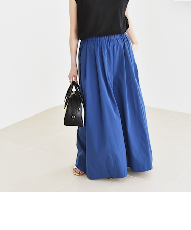 quaranciel:〈洗濯機可能〉タイプライター ギャザー ワイド キュロット パンツ