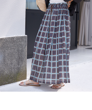 【SHIPS別注】UHURU:〈手洗い可能〉シアープリント ギャザー スカート
