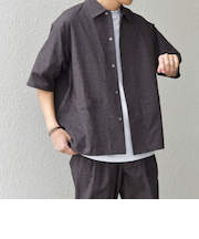 SHIPS any:〈撥水/軽量/ストレッチ〉SOLOTEX(R) シアサッカー キャンプポケット シャツ(セットアップ対応)25SS◇◇