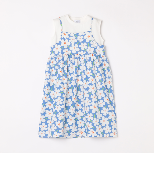 SHIPS any:〈洗濯機可能〉ノースリーブ フラワー  プリント キャミ ワンピース<KIDS>