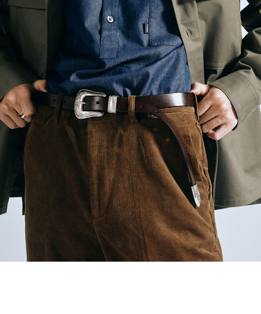 【WEB限定】SHIPS: ワンサイズフィット レザー ウエスタン ベルト