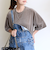 〈手洗い可能〉シアー トリコット ポリエステル ベロア 五分袖 ワイド TEE