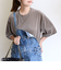 〈手洗い可能〉シアー トリコット ポリエステル ベロア 五分袖 ワイド TEE