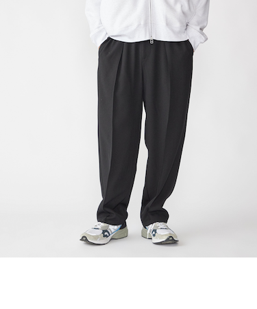 SHIPS:〈洗濯機可能〉メランジ ワイド ピンタック スラックス