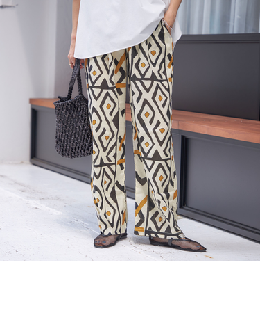 CIENNA:〈手洗い可能〉プリント イージー パンツ