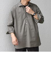 SHIPS any: コットン/リネン 7分袖 スキッパー プルオーバー シャツ◇◇