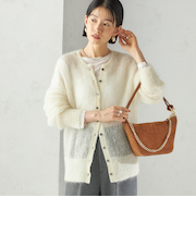 モヘヤ クルーネック カーディガン