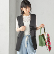 〈手洗い可能〉ハイカウント ダブルクロス ジレ