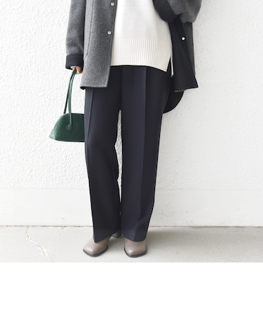 《一部追加予約》〈手洗い可能〉TUMUGITO(R) シャーク ツイード タック パンツ