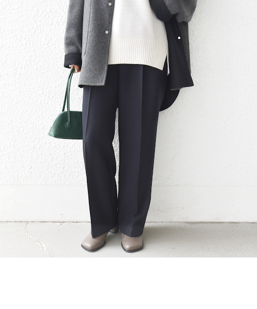 《一部追加予約》〈手洗い可能〉TUMUGITO(R) シャーク ツイード タック パンツ