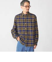 SHIPS: BEZ レギュラーカラー ネル チェック シャツ