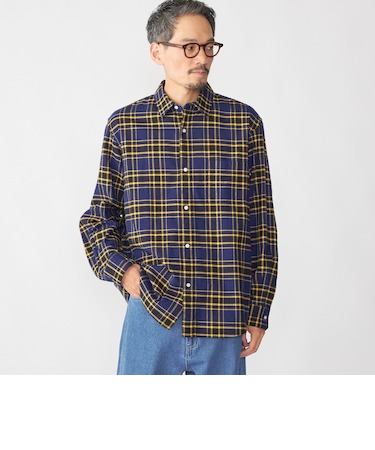 SHIPS: BEZ レギュラーカラー ネル チェック シャツ