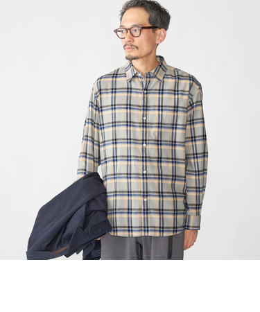 SHIPS: BEZ レギュラーカラー ネル チェック シャツ