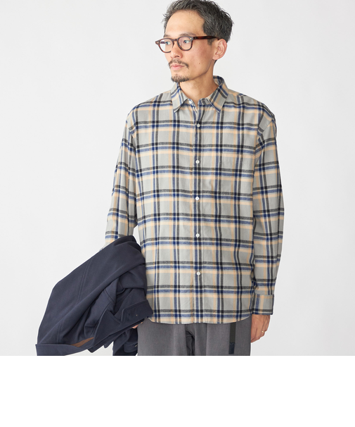 SHIPS: BEZ レギュラーカラー ネル チェック シャツ