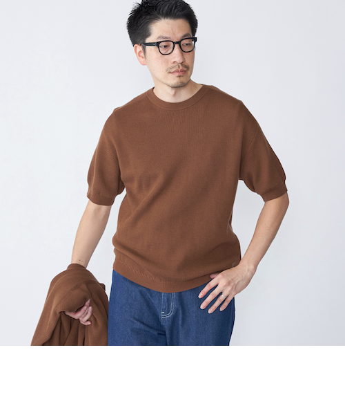 奥山メリアスニット SHIPS: 奥山メリヤス ブリティッシュ ウール クルーネック