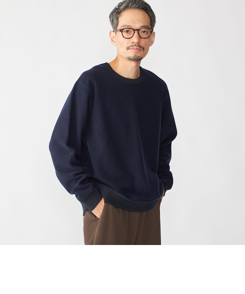 SHIPS: コットン ウール クルーネック スウェット｜シップスの通販