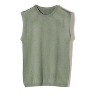 SHIPS Colors:〈手洗い可能〉ブライト ワイドリブ ノースリーブ ニット◇