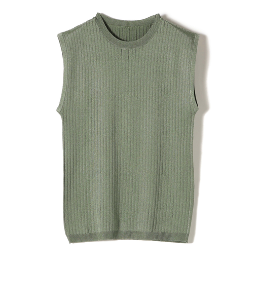 SHIPS Colors:〈手洗い可能〉ブライト ワイドリブ ノースリーブ ニット◇