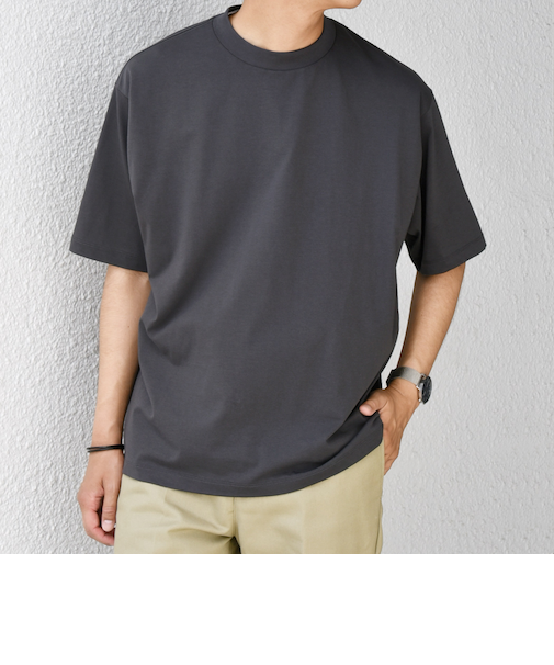 SHIPS any: JAPAN MADE ハイゲージ コットン リラックス リブネック Tシャツ◇