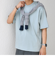 SHIPS any: JAPAN MADE ハイゲージ コットン リラックス リブネック Tシャツ◇