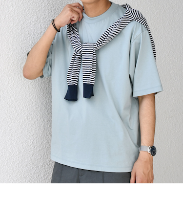 SHIPS any: JAPAN MADE ハイゲージ コットン リラックス リブネック Tシャツ◇