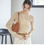《予約》〈手洗い可能〉ラメ シアー リブ ニット プルオーバー