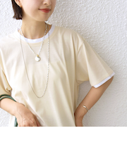 〈接触冷感〉レイヤード ライク TEE