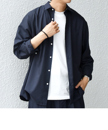 SHIPS any: LIM BLESS ソリッド/ストライプ レギュラーカラー シャツ(セットアップ対応)◆