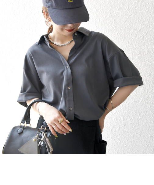 SHIPS any:〈接触冷感/汗染み防止加工/洗濯機可能〉ジャージー ワイド シャツ