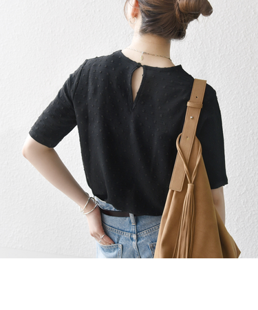 SHIPS any:〈洗濯機可能〉カットドビー ジャージー クルーネック TEE