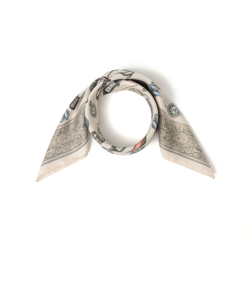 《追加予約》AULENTTI: クラシカル モチーフ プリント スカーフ
