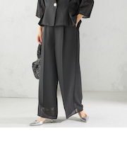 troisiemeCHACO:〈洗濯機可能〉メッシュ ワイド パンツ（セレモニー対応可）