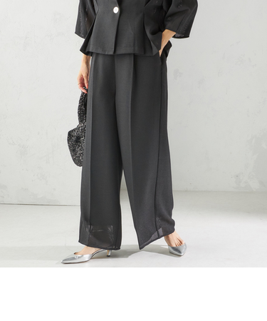 troisiemeCHACO:〈洗濯機可能〉メッシュ ワイド パンツ(セレモニー対応可)