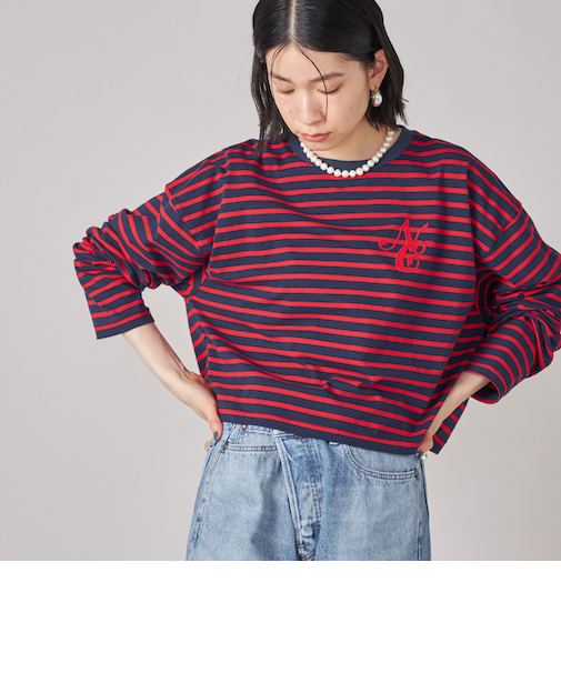 SHIPS NINE CASE:ボーダー 長袖 TEE