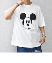 SHIPS any: /ミッキーマウス/ サイン & ポージング Tシャツ◇