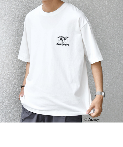 SHIPS any: /ミッキーマウス/ サイン & ポージング Tシャツ◇