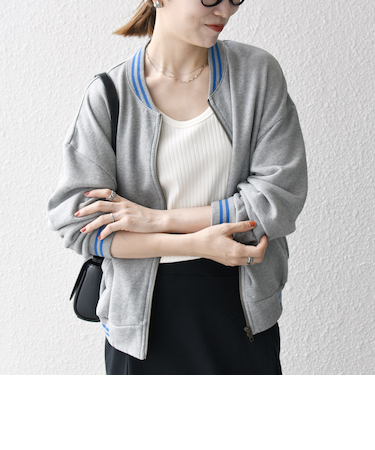 【SHIPS any別注】La Hutte:〈洗濯機可能〉裏起毛 ロゴ ジップ ブルゾン