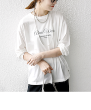 【SHIPS any別注】MONMIMI:〈洗濯機可能〉ロゴ プリント ロンTEE 25AW