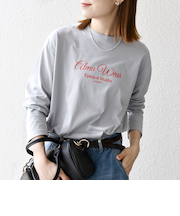 【SHIPS any別注】MONMIMI:〈洗濯機可能〉ロゴ プリント ロンTEE 25AW