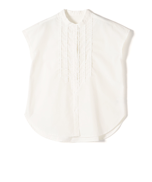 innowave:〈手洗い可能〉TC フロントフリル シャツ