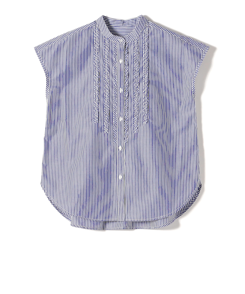 innowave:〈手洗い可能〉TC フロントフリル シャツ