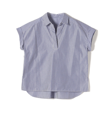 innowave:〈手洗い可能〉TC スキッパー フレンチスリーブ ブラウス