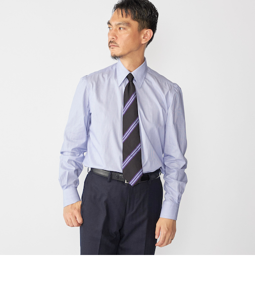 【SHIPS別注】Errico Formicola: DALIO ヘアライン ストライプ シャツ