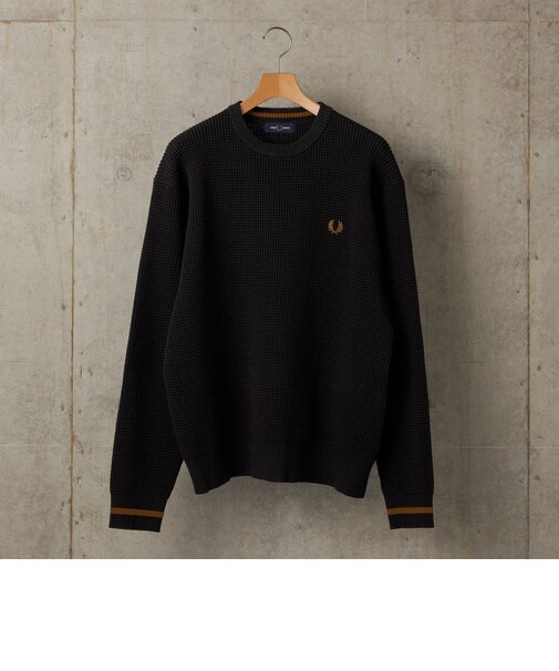 ＜新色予約中！＞【SHIPS別注】FRED PERRY: シングル ティップ ワッフル ニット