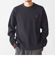 【SHIPS別注】FRED PERRY: シングル ティップ ワッフル ニット