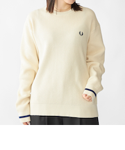 【SHIPS別注】FRED PERRY: シングル ティップ ワッフル ニット