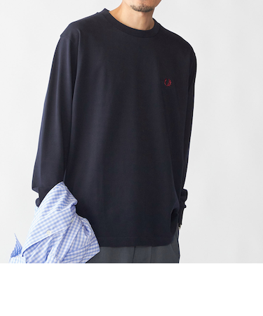 【SHIPS別注】FRED PERRY: ピケ ロングスリーブ T シャツ