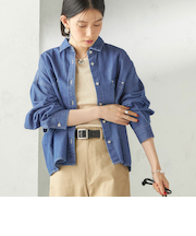 《一部追加予約》〈洗濯機可能〉ライトオンス デニム ショート シャツ