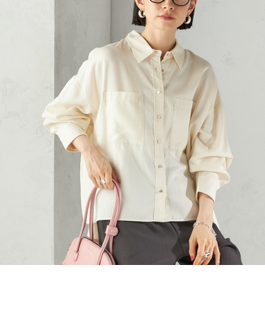 〈手洗い可能〉セルロース ツイル 羽織 シャツ